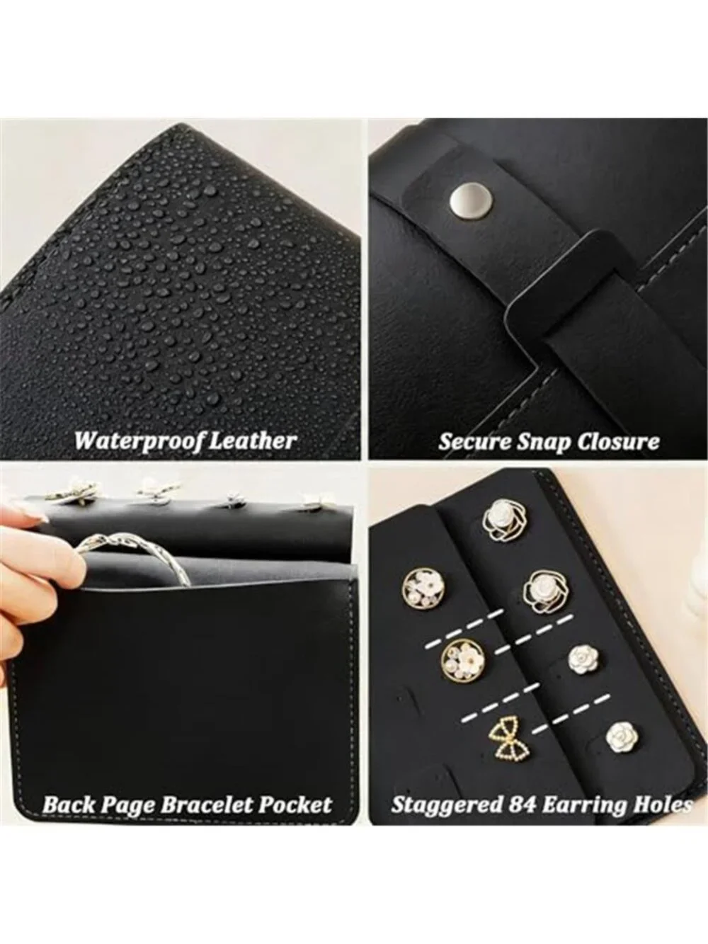 Travel Earring Organizer Book Foldable Jewelry Holder Case 84 Hole Storage